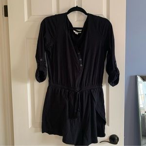 Black soft 100% cotton one piece romper
